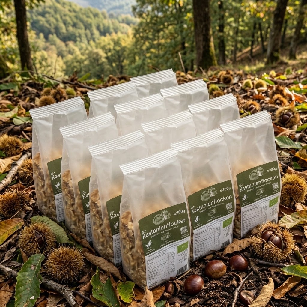Bio-Kastanienflocken-Vorrat – 12 × 200 g